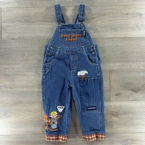 Vintage Bob The Builder 3T Denim Long Overalls  Toddler Wrench Carpenter Y2K